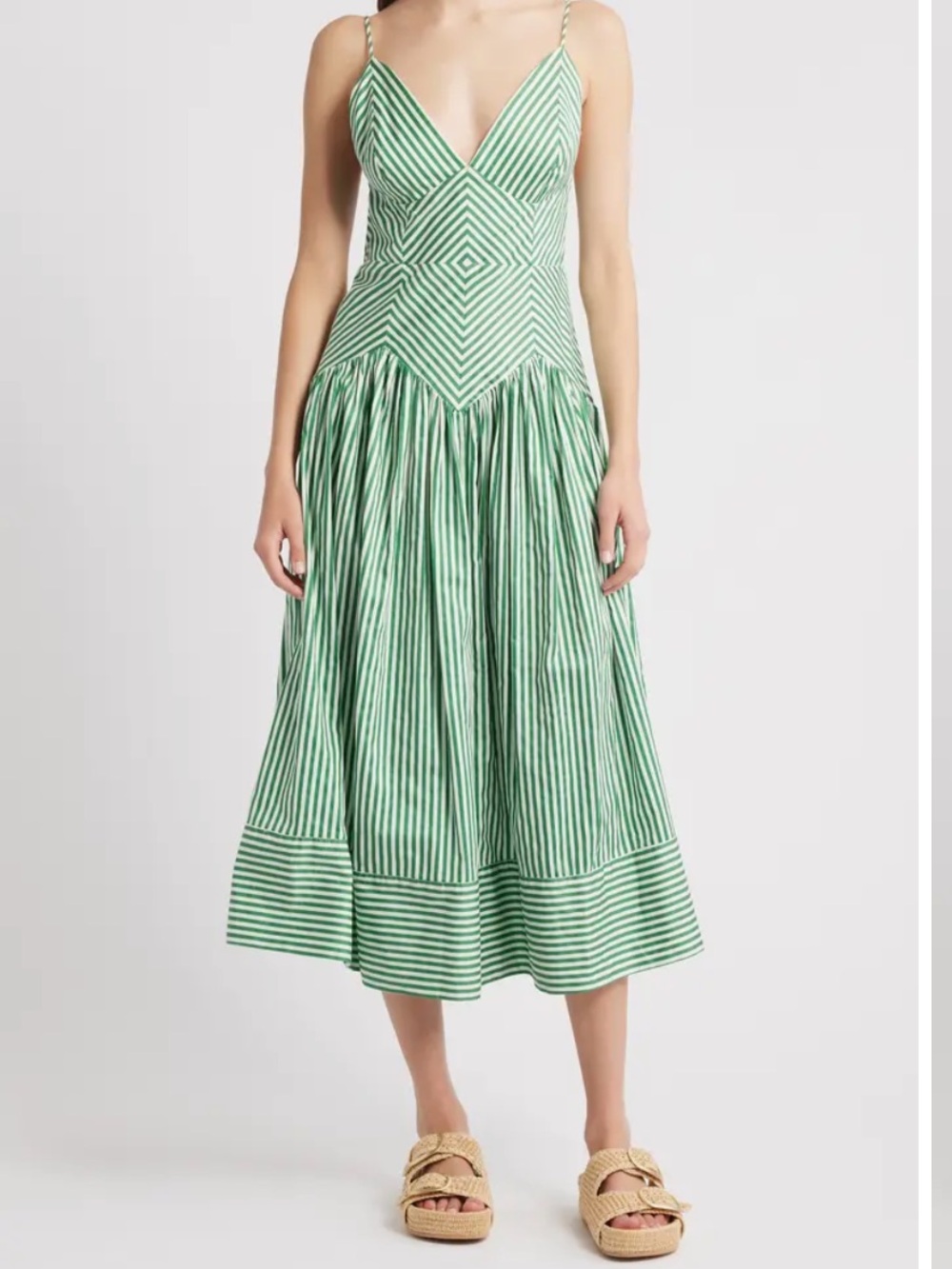 NWT FARM Rio Bicolor Stripes Cotton Midi Dress Size Small - Picture 10 of 12